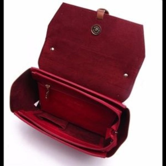 Leather Wine Satchel Bag - Picture 2 of 2